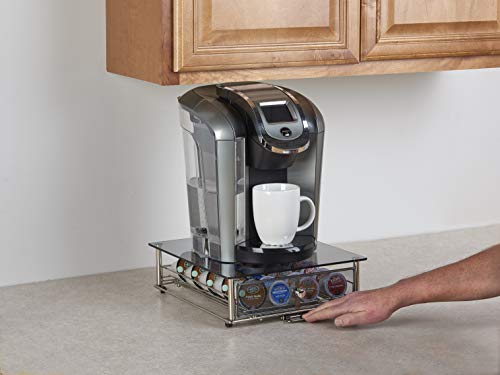 NIFTY KB6595 Glass Top Storage Drawer for Keurig 2.0, Chrome - Thumbnail 7