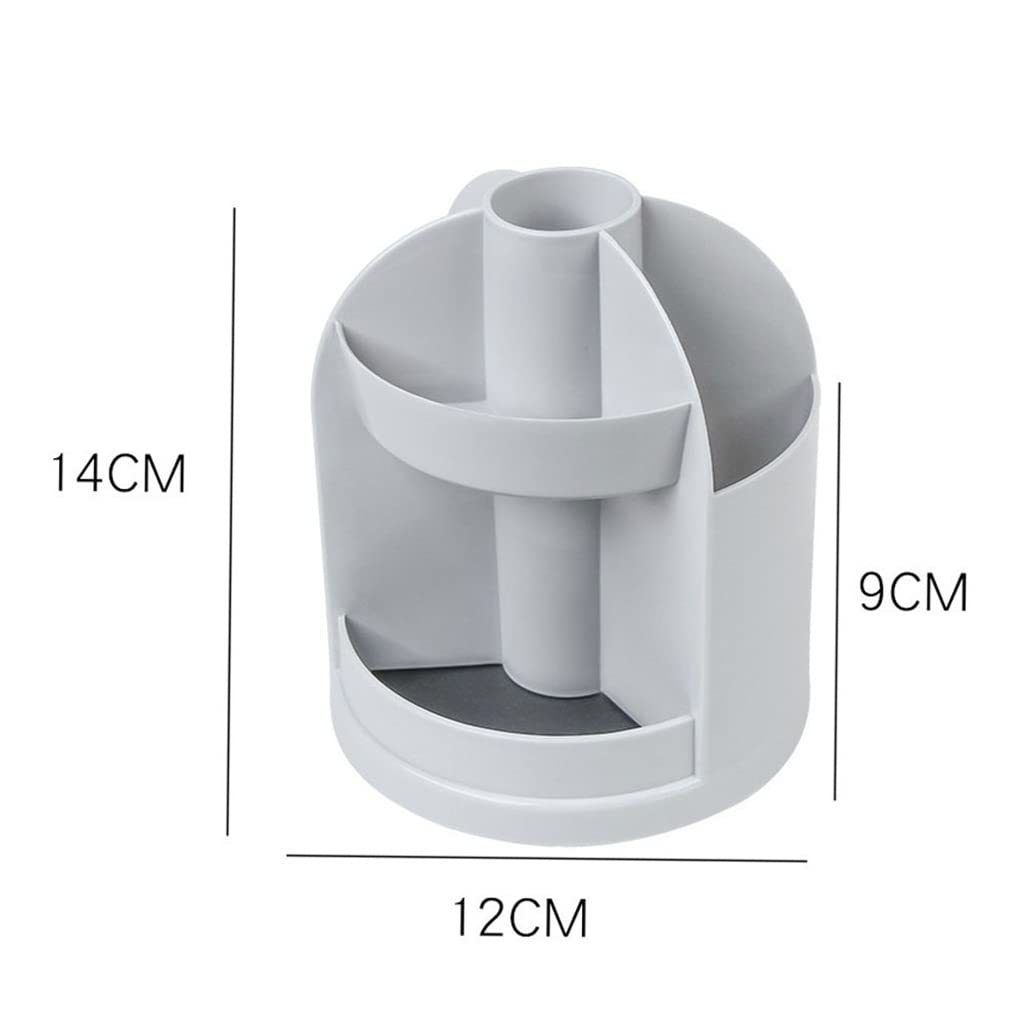 Scrivania portapenne per separazione Domestica di cancelleria di Forma cilindrica Girevole a 360 Gradi, portapenne (Grigio 12 * 14 cm)