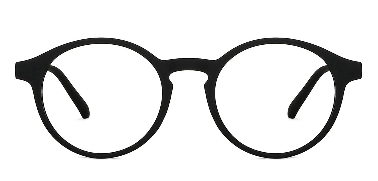 LENSKART BLU | Zero Power Bluecut & Antiglare Computer Eyeglasses For Eye Protection And Strain | Gaming Glasses | Full Rim Round | Men & Women | Large | LB E14059