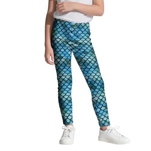 Mermaid Leggings for Girls Kid Halloween Stretchy Tights Pant Girls Yoga Pants