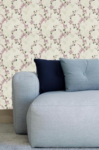 Image of SARVATRAY Self Adhesive Wallpaper Cream Flower Wall Sticker for Kitchen Cabinets Furniture and Walls Waterproof Heat and Oil Resistant PVC Wallpaper (1.5 X 9.5 SQ FT 3 M, Mat Cream Flower WS)