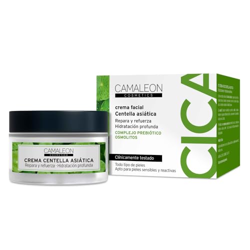 Camaleon Cosmetics - Crema de Centella Asiática - Con complejo prebiótico y Osmolitos - Refuerza la barrera cutánea - Repara e hidrata en profundidad - Apta para pieles sensibles y reactivas