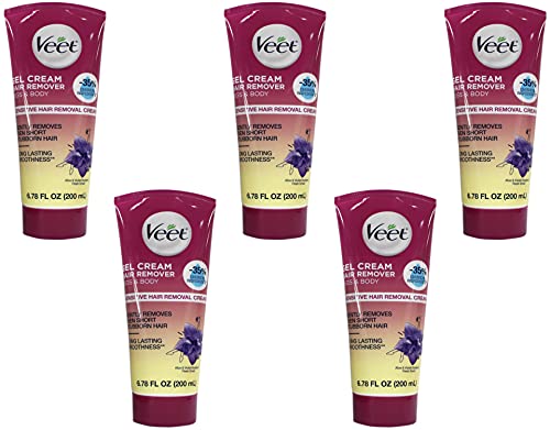 Fast Acting Gel Cream Hair Remover Veet Hair Remover Women 6.78 oz (Pack of 5)