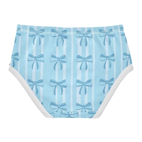 Wusikd Light Blue Bows Stripes Girls' Underwear Cotton Girls Briefs Soft Toddler Underwear 2T2