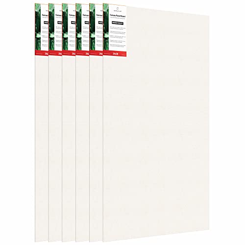 Image of Scholar Art Hobby Series 04 Oz (230 GSM) 100% Cotton Canvas Panel Board for Painting (White Blank Canvas Boards for Acrylic Paint, Oil Paint, Wet & Dry Media) | 24 inchx36 inch (60x90 cm), Pack of 6