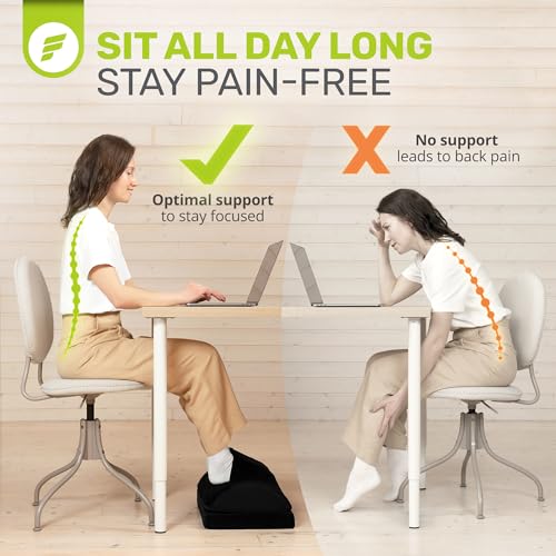 Image of ErgoFoam Foot Rest for Under Desk at Work with Warm Feet Pocket - Chiropractor-Endorsed Foot Rest Warmer, High-Density Foam, Velvet