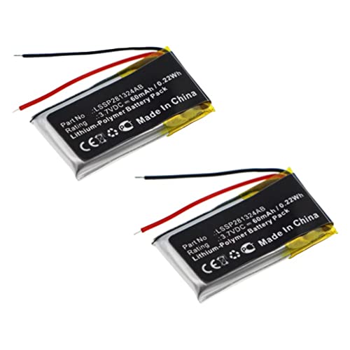 Synergy Digital Smartwatch Batteries, Compatible with FitBit One Smartwatch, (Li-Pol, 3.7V, 60mAh), Replacement for FitBit LSSP281324AB Battery, combo-pack includes: 2 x SDWT-P11414 Batteries