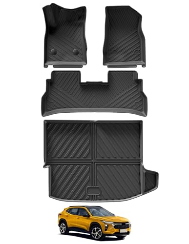 SMABEE Fit for 2024 2025 2026 Chevy Trax Floor Mats & Cargo Liner TPE All Weather Floor Liners for Chevrolet Chevy Trax 2024 2025 2026 Accessories Car Mats Trunk Mat Cargo Mat Heavy Duty Full Set