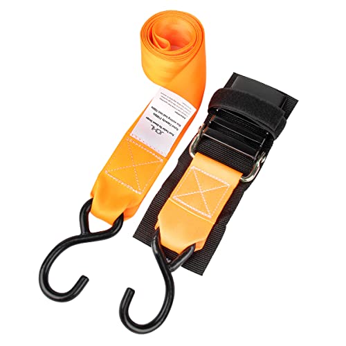 Jchl Nylon Boat Trailer Transom Tie Downs Straps Securing Straps To Trailer, Marine, Jet Ski, Pontoon, With Quick Release Buckle & Anti-Scratch Hooks 2" X4' 2100 Lbs Capacity 2-Pack Orange #TOP7