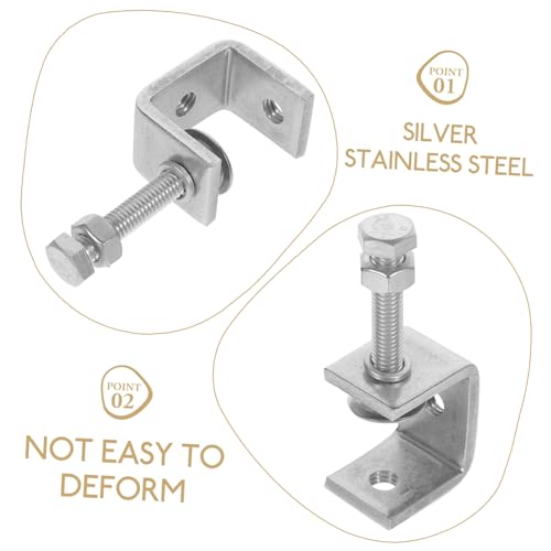 HEALLILY 2 Peças De Clipe De Carpintaria De Aço Inoxidável C-Braçadeira De Trabalho Inoxidável C-Bra