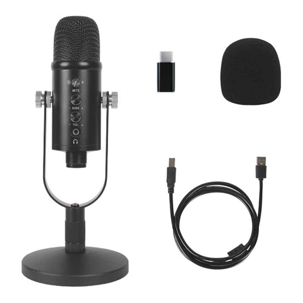 MicróFono USB Profesional Plug Play, MicróFono De Estudio con Soporte para Juegos, Chat En LíNea, Videos, TransmisióN De Voz A