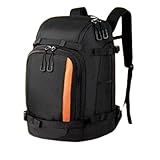 Schwarze Skischuhtasche ,Ski Boot Bag wasserfest,mit Helmtasche ,Belüftungsösen,Fondo...
