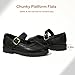 Girls Mary Jane School Dress Shoes for Little Big Kid Uniform Chunky Heel Closed Round Toe Flats (Black Pu, 2 MUS Little Kid)