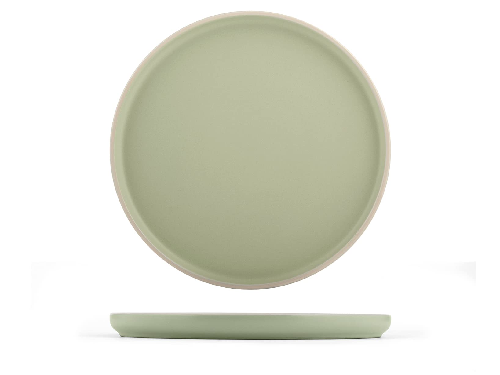 H&H Servizio Tavola Bergen 18 Pezzi in Stoneware Opaco – Piatti Piani, Fondi e Frutta – Lavabili in Lavastoviglie e Adatti al Microonde – Design Moderno, Colori Naturali