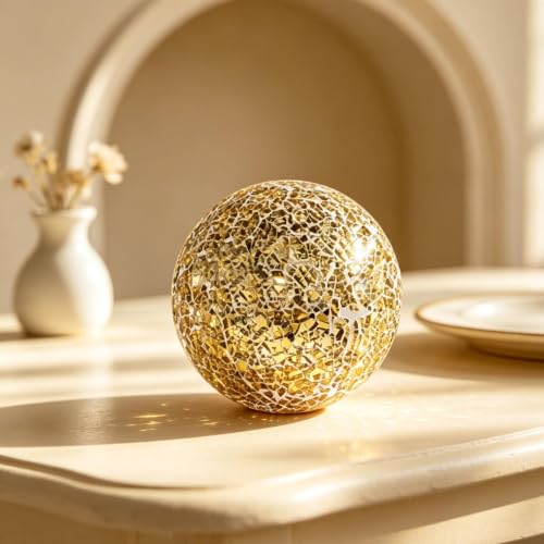 Bolas de vidrio hechas a mano Colcolo de 8 cm oro para decoración exclusiva 5