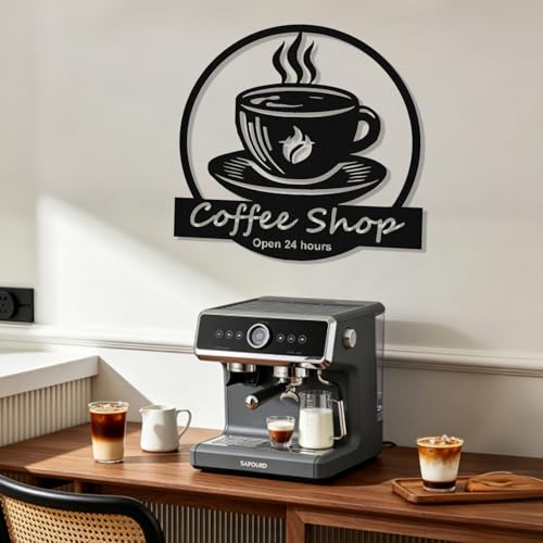 Image of Personalized Coffee Metal Sign, Custom Coffee Bar Signs, Custom Name Signs for Cafe Station, Coffee Wall Art Decor for Kitchen, Cafe Shop Decor, Cafe Lover Gift