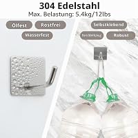 LIUCONGBD Haken Selbstklebende Klebrige Heavy Duty, 4 Stück Lange Edelstahl – Ansicht 3