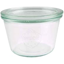 6 Weck Einkochgl ser Fall / Tumbler 1/4 liter RR100 with glass lid original Weck box with glass lid