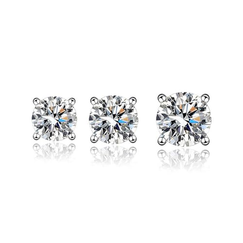 XFSRG Orecchini Donna Zirconi Brillanti Set Gioielli Donna Eleganti Orecchini Vintage Titanio-Acciaio per Ogni Occasione(Argento)