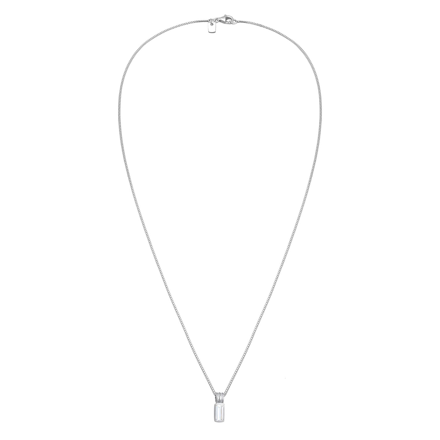 Kuzzoi Collar para hombre con colgante de topacio (7 mm), plata de ley 925, cadena de plata de ley 925, hecha a mano, longitud 50 cm, Plata de ley, Topacio