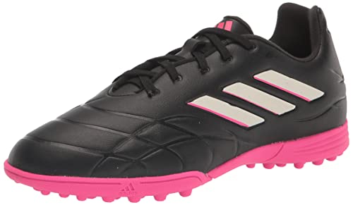 adidas Copa Pure.3 Turf Soccer Shoe, Black/Zero Metallic/Team Shock Pink, 4 US Unisex Big Kid