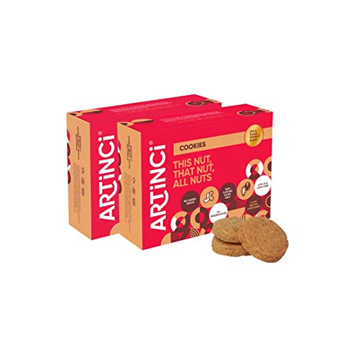 Image of Artinci, Mixed Nut Keto Cookies Diabetic Friendly, Gluten Free, Sugar Free, Diet snacks for Healthy Living (185 * 2g), Pack of 2