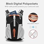 CROSSGEAR 16L RFID Hiking Backpack, Lightweight Foldable Packable Backpack, Small Travel Hiking Daypack for Women Men Black - Image 2