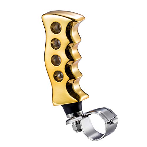 Arenbel Steering Wheel Assist Brody Knob, Gold Grip Style Turning Suicide Spinner Booster Handle Fit Most Vehicles Cars Trucks Boats #TOP6