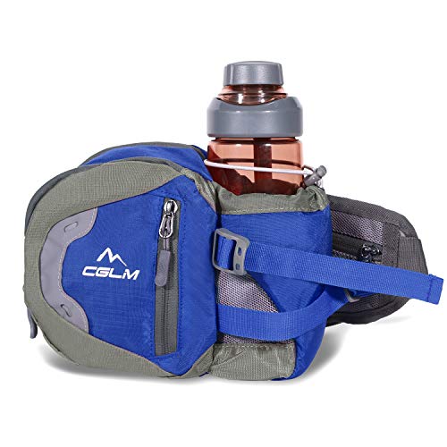 Fanny Pack Waist Bag for Men Women Water Bottle Holder Adjustable Belt for Hiking Travel Outdoor Walking Running Carry iPhone Money Blue