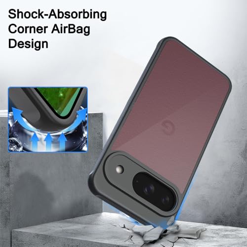 Image of TheGiftKart Hybrid Matte Frosted Translucent Back Cover Case for Google Pixel 9 | Shockproof Design | Camera Protection Module | Hard Back Cover Case for Google Pixel 9 (PC & TPU, Frost Black)