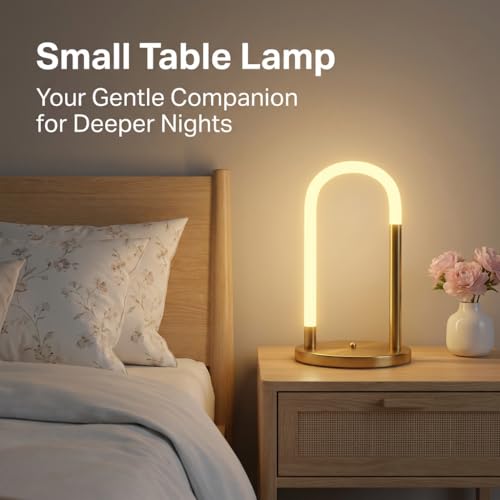 Image of Table Lamp 3-Color CCT (Warm + Natural + Cold White) LED Arch Metal & Glass Tube Stand Light for Living Room Bedroom Home Decor