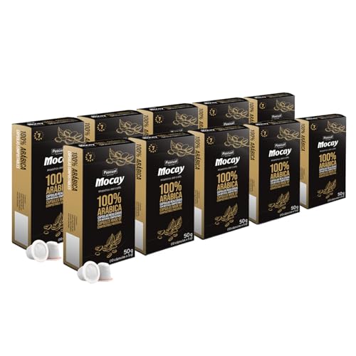 Café Mocay - Cápsulas Compatibles con Nespresso, Compostables, 100% Arábica, Tueste Natural - Pack 10x10, Total 100 unidades.