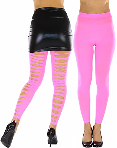 Image of ToBeInStyle Women's Slashed Ripped Shredded Distressed Hosiery Tights Leggings Music Festival