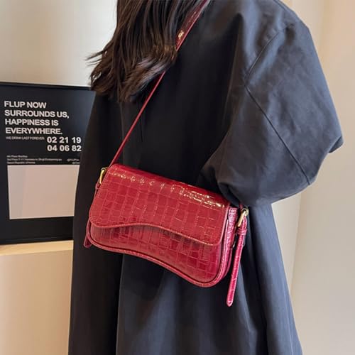 Image of Small Shoulder Bag for women,Crossbody Purses,Leather Tote Handbag Clutch Hobo Purse,with Zipper Closure for Women