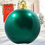 Christmas Decorations Inflatable Balls Outdoor, Large Modern 24 Inches Christmas Ornaments Indoor, Reusable Blow Up Yard Decor, Oversized Seasonal Holiday Hanging Up Ornaments Ball Ideal For Party