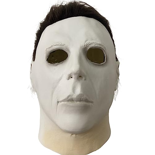 HAORONG Máscaras de Michael Myers para hombres, máscaras faciales de Halloween para adultos, disfraz espeluznante, máscaras de cosplay