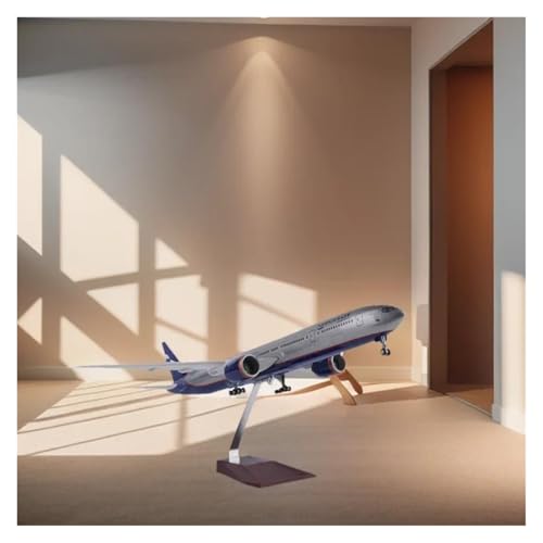 Avión B777 de resina a escala 1/157 modelo de colección de 47cm con luces integradas 7