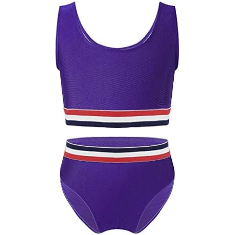 TiaoBug Girls Tropical Palm Tankini Set Cover