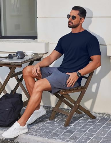 Image of COOFANDY Mens Muscle T Shirts Short Sleeve Slim Fit Tshirts Gym Workout Athletic Crewneck Shirt