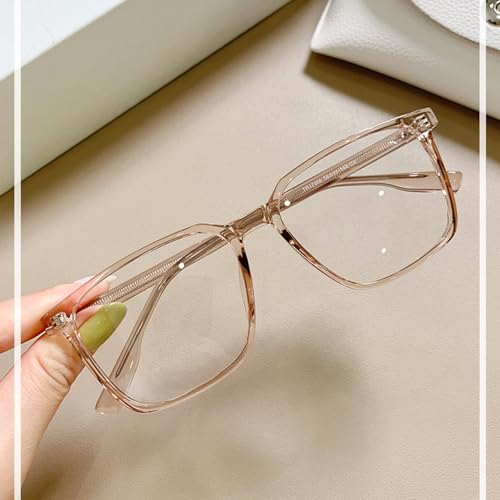 Image of Oversized Square Blue Light Blocking Glasses for Women Men Anti Glare Reduce Eyestrain Computer Glasses