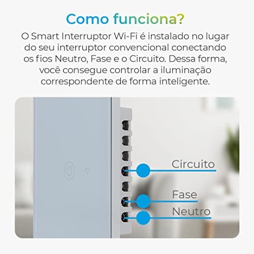 Positivo Casa Inteligente, PSIA, Smart Interruptor Wi-Fi, Configuração Livre de Frustração, 1 Botão