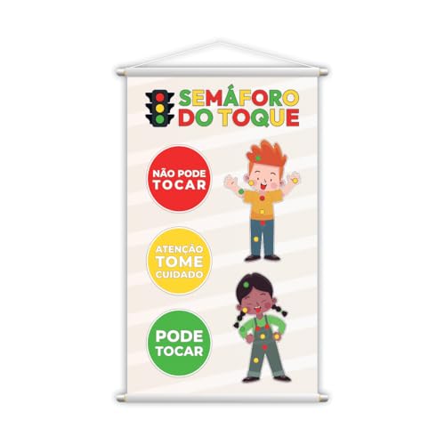 Banner Pedagógico Escolar Semáforo do Toque 80x50cm