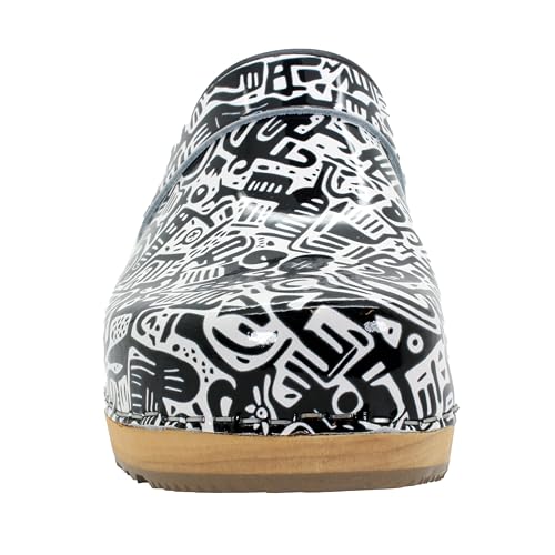 Image of Bjork Maja Wood Open Back Leather Clogs