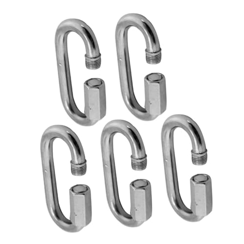 MUCKLILY 5pcs Stainless Steel Connecting Ring Chains Link Connectors Metal Chain Links Connectors Metal Link Connectors Chain Quick Link Quick Link Chain Connector Stainless Steel 304