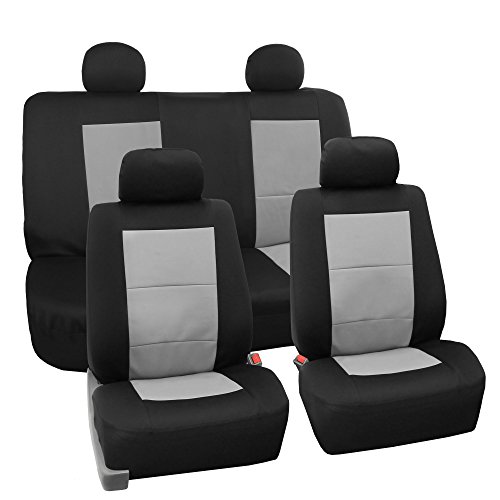 FH Group Premium Waterproof Seat Covers Full Set – Universal Fit for Cars Trucks & SUVs (Gray) FB085114