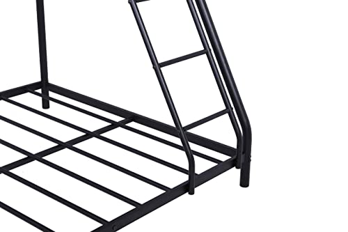 Bunk Beds Twin Over Full, Heavy Duty Metal Bed Frame With Safety Rail And Ladder For Dormitory Bedroom Boys Girls Adults,No Box Spring Needed,Black #TOP5