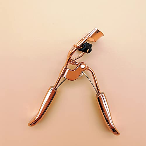 Eyelash Curler With Built In Comb, Eyelash Comb Curlers With Brush Mascara Applicator With 2 Replacement Silicone Refill Pads Separates False Lashes Makeup Tool Stainless Steel Metal Golden #TOP4