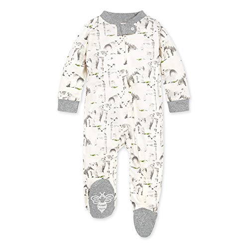 Image of Burt's Bees Baby unisex-baby Sleep & Play, Organic One-piece Romper-jumpsuit Pj, Zip Front Footed Pajama