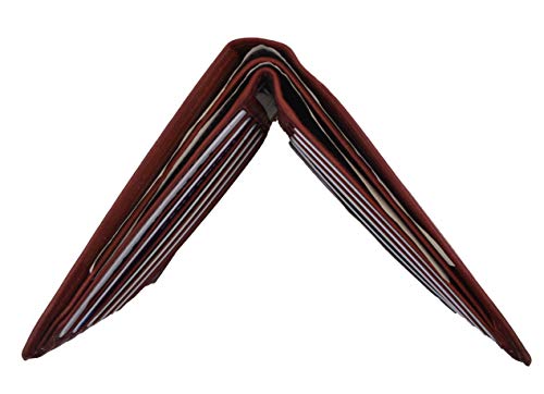 MARSHAL Wallet Genuine Leather Men's Hipster Wallet (Burgundy)4