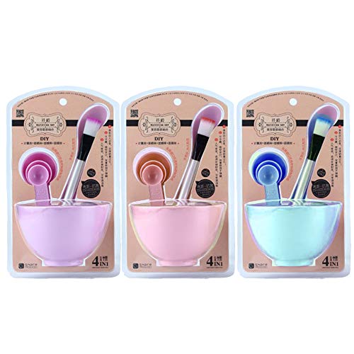 Ruimada juego de cuenco para mezclar máscaras, juego de herramientas para mezclar, con cuenco de silicona para mascarilla, cepillo para mascarilla, adecuado para la limpieza facial de las mujeres